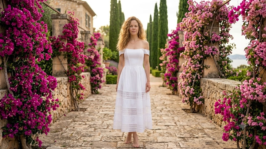 White Eyelet Off-Shoulder Dress
